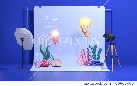 Colorful 3D rendering of a studio with equipment 006 Colorful 3D rendering of a studio with equipment 006 69665469
