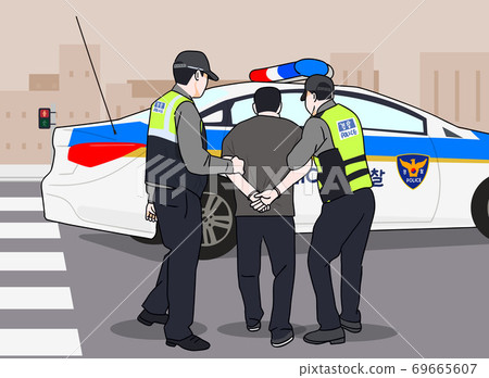 Concept of the role of the police. Police characters are doing various works 005 Concept of the role of the police. Police characters are doing various works 005 69665607