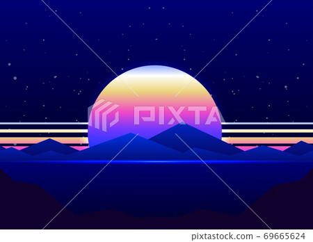 Retro styled digital futuristic background 006 69665624