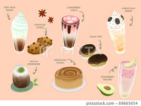 Coffee and dessert menu design illustration 005 69665654
