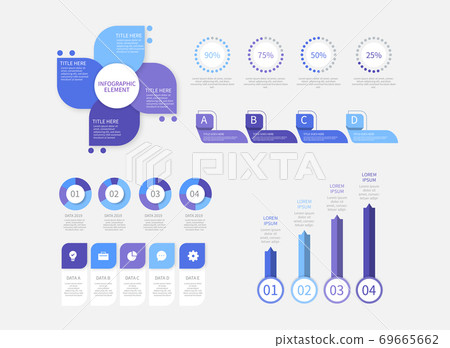 Set of infographic elements in flat design style illustration 006 69665662