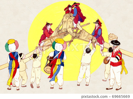 Concept of Korean traditional color prints illustration 008 Concept of Korean traditional color prints illustration 008 69665669