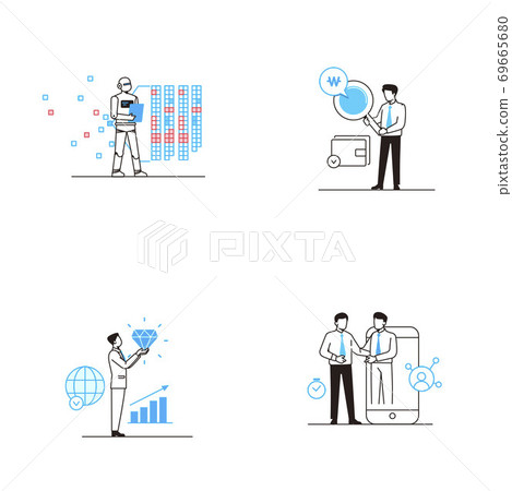 Set of flat linear icons related to business. Symple line pictograms. 008 Set of flat linear icons related to business. Symple line pictograms. 008 69665680