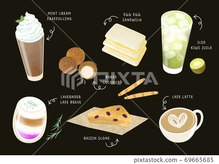 Coffee and dessert menu design illustration 003 69665685