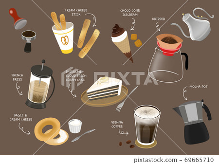 Coffee and dessert menu design illustration 010 69665710