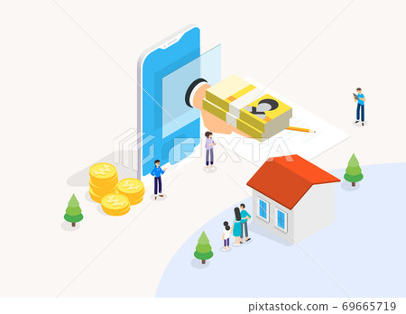 Financial life concept, Finance investment and saving illustration 014 69665719