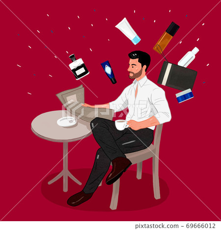 Modern man's life concept flat design illustration 007 Modern man's life concept flat design illustration 007 69666012