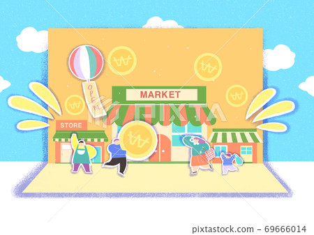 Cheerful invitation card design illustration 009 69666014