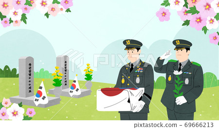 Concept of S. Korean independence, movement, memorial, liberation illustration 004 69666213