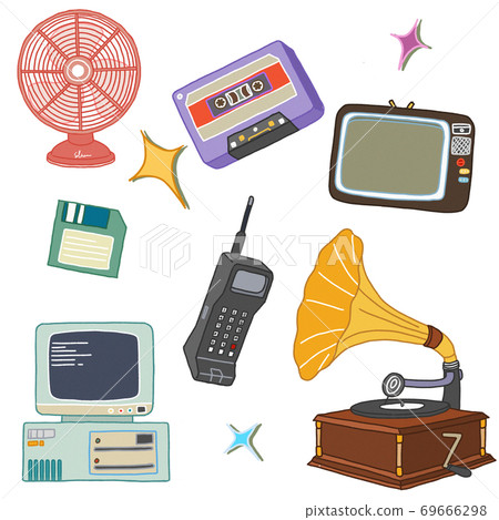 Set of vintage retro different objects illustration 002 69666298