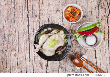 Delicious Korean food, a collection of various Korean dishes 267 69666329