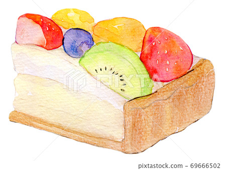 Fruit tart watercolor illustration 69666502