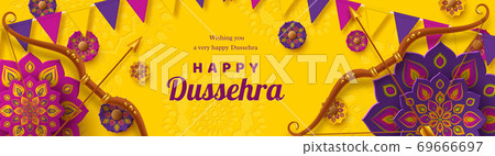 Happy Dussehra banner. Happy Dussehra banner. 69666697
