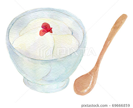 Annin tofu watercolor illustration 69666859