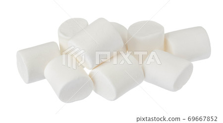 Marshmallow isolated on white background with clipping path and full depth of field Marshmallow isolated on white background with clipping path and full depth of field 69667852