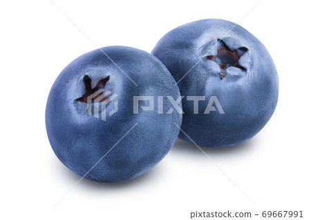 fresh blueberry isolated on white background closeup with clipping path and full depth of field 69667991