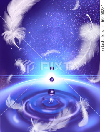 Fantasy background of feathers dancing in the starry sky and the fantastic universe Fantasy background of feathers dancing in the starry sky and the fantastic universe 69668284