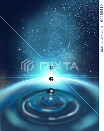 Fantasy background with water drops falling... - Stock Illustration  [69668410] - PIXTA