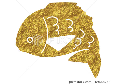 Gold leaf sea bream illustration 69668758