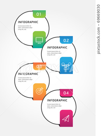 Vector Infographic label design template with icons 4 options 69669030