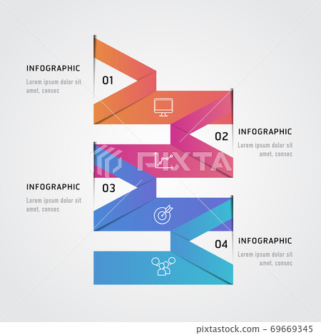 Vector Infographic label design template with icons 4 options Vector Infographic label design template with icons 4 options 69669345