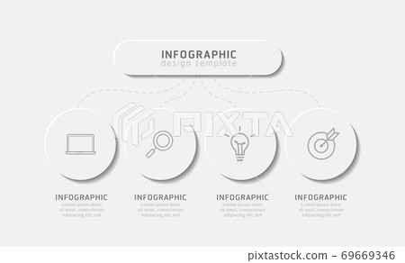Vector Infographic label design template with icons 4 options Vector Infographic label design template with icons 4 options 69669346