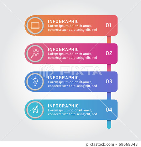 Vector Infographic label design template with icons 4 options 69669348