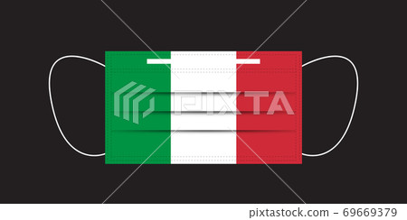 Italy flag printed on a mask. 69669379
