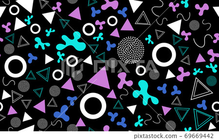 Doodle Fun Background. Memphis Seamless Pattern. Doodle Fun Background. Memphis Seamless Pattern. 69669442