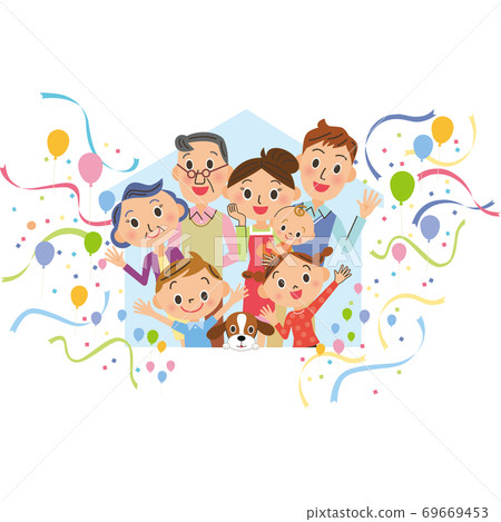 Three Generation Family House Silhouette Fair Stock Illustration 69669453 Pixta