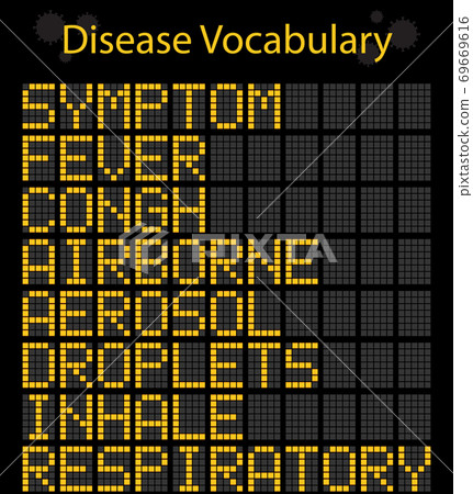 Disease Vocabulary Digital Board Illustration Disease Vocabulary Digital Board Illustration 69669616