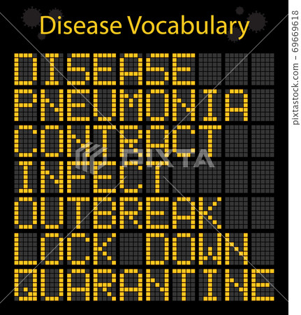 Disease Vocabulary Digital Board Illustration 69669618