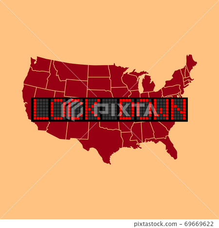Illustration Vector Graphic Of USA Lockdown Illustration Vector Graphic Of USA Lockdown 69669622