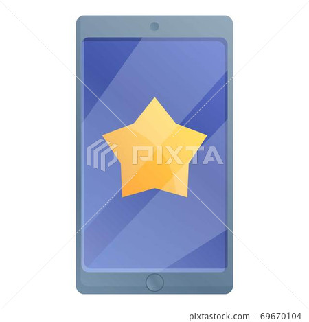 Smartphone product review icon, cartoon style Smartphone product review icon, cartoon style 69670104