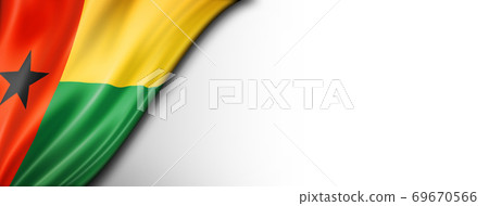 Guinea Bissau flag isolated on white banner Guinea Bissau flag isolated on white banner 69670566