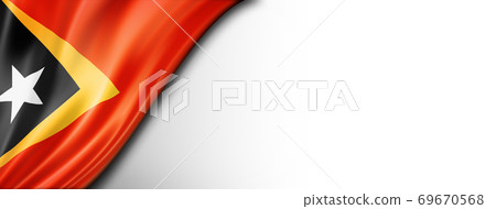 East Timor flag isolated on white banner East Timor flag isolated on white banner 69670568