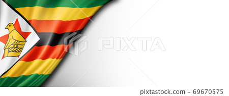 Zimbabwe flag isolated on white banner Zimbabwe flag isolated on white banner 69670575