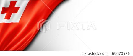 Tonga flag isolated on white banner Tonga flag isolated on white banner 69670576