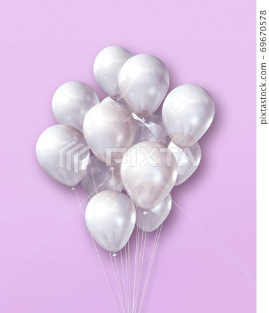 White air balloons group on a light pink background White air balloons group on a light pink background 69670578