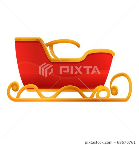Xmas sleigh icon, cartoon style 69670761