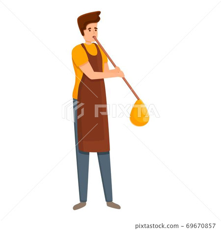 Adult glass blower icon, cartoon style Adult glass blower icon, cartoon style 69670857