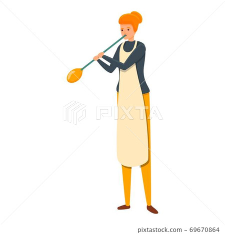 Apron glass blower icon, cartoon style Apron glass blower icon, cartoon style 69670864