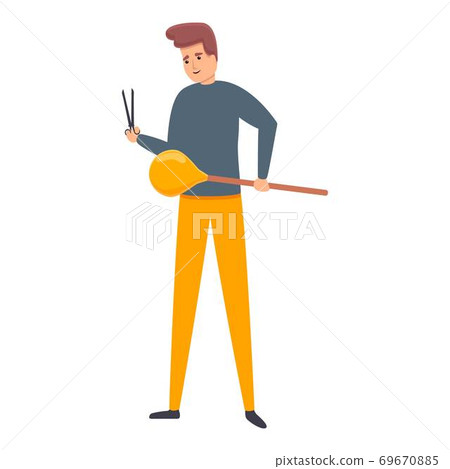 Pliers glass blower icon, cartoon style 69670885