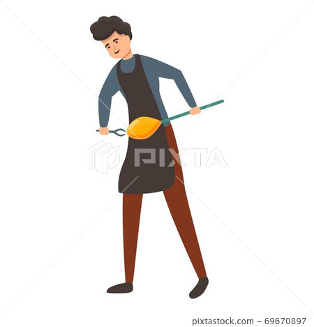 Equipment glass blower icon, cartoon style 69670897