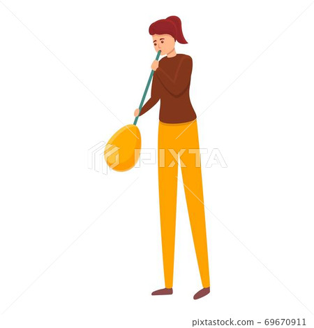 Woman glass blower icon, cartoon style Woman glass blower icon, cartoon style 69670911