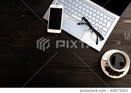 Coffee and wood grain table Coffee and wood grain table 69671043