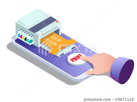 Print on demand vector concept isometric illustration Print on demand vector concept isometric illustration 69671128