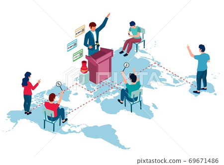 World antique vase auction vector concept illustration 69671486