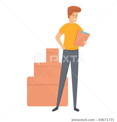 Home delivery parcel stack icon, cartoon style Home delivery parcel stack icon, cartoon style 69671735