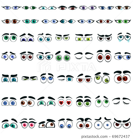 Eyes icons set, cartoon style Eyes icons set, cartoon style 69672437
